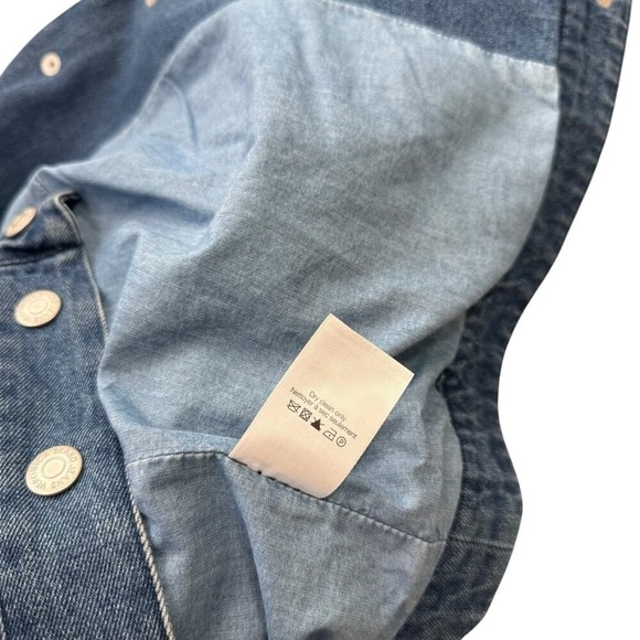 Veronica Beard Jeans Quilted Denim Jacket Medium Wash Button Front Women XL - Picture 8 of 8